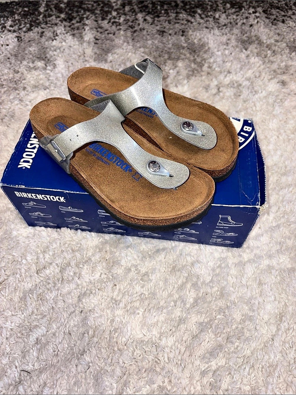 Birkenstock Gizeh Soft Footbed Magic Galaxy Silver Sandals EU 36 NWT